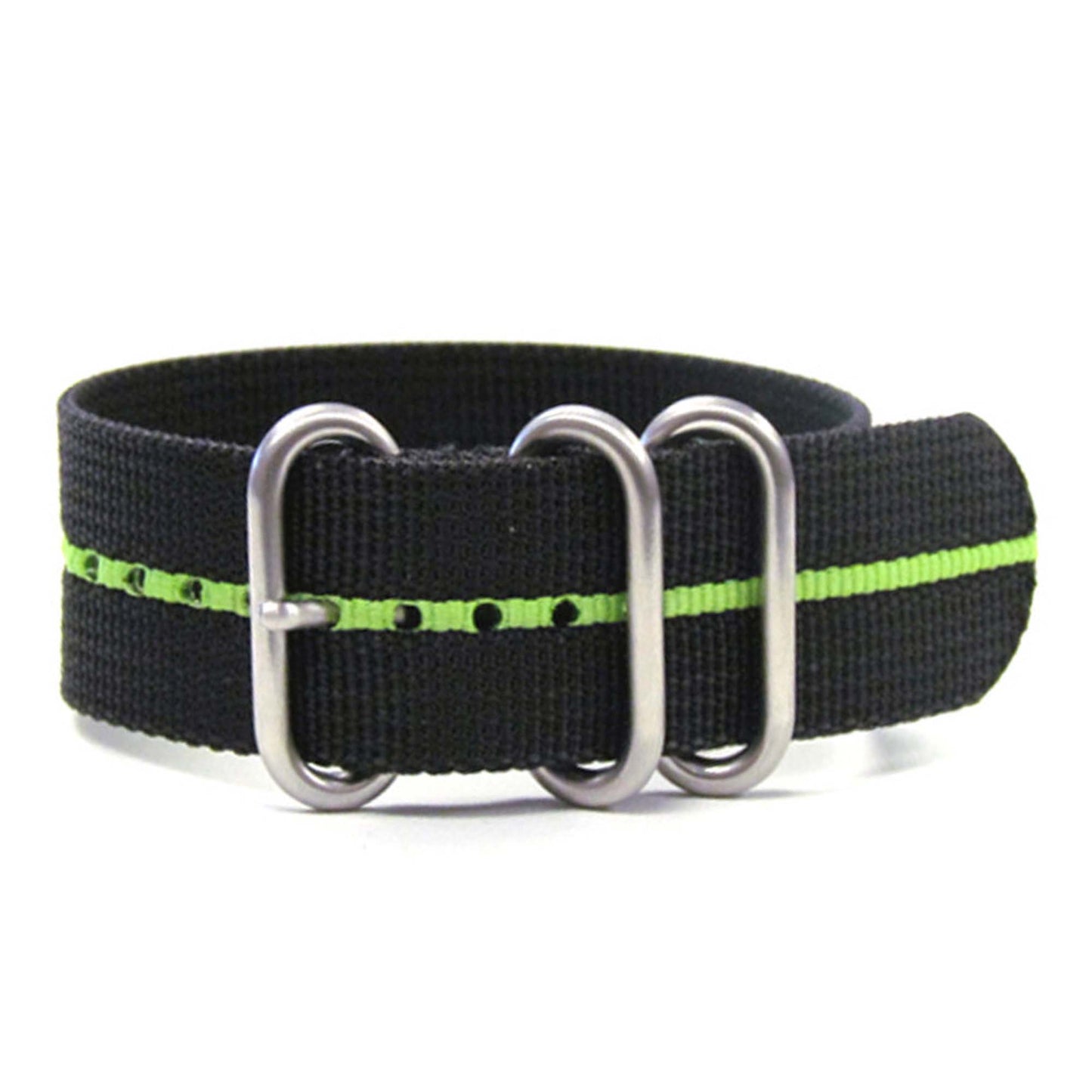 Black-Striped Z3™ | One-Piece | Nylon | Green Stripe | Brushed Hardware