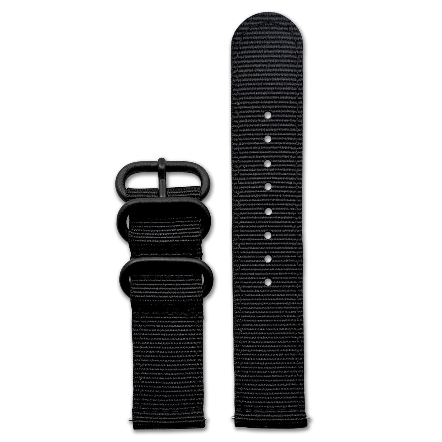 Quick Release Watch Band | 3-Ring | Nylon | Two-Piece | Black Ops | PVD Hardware
