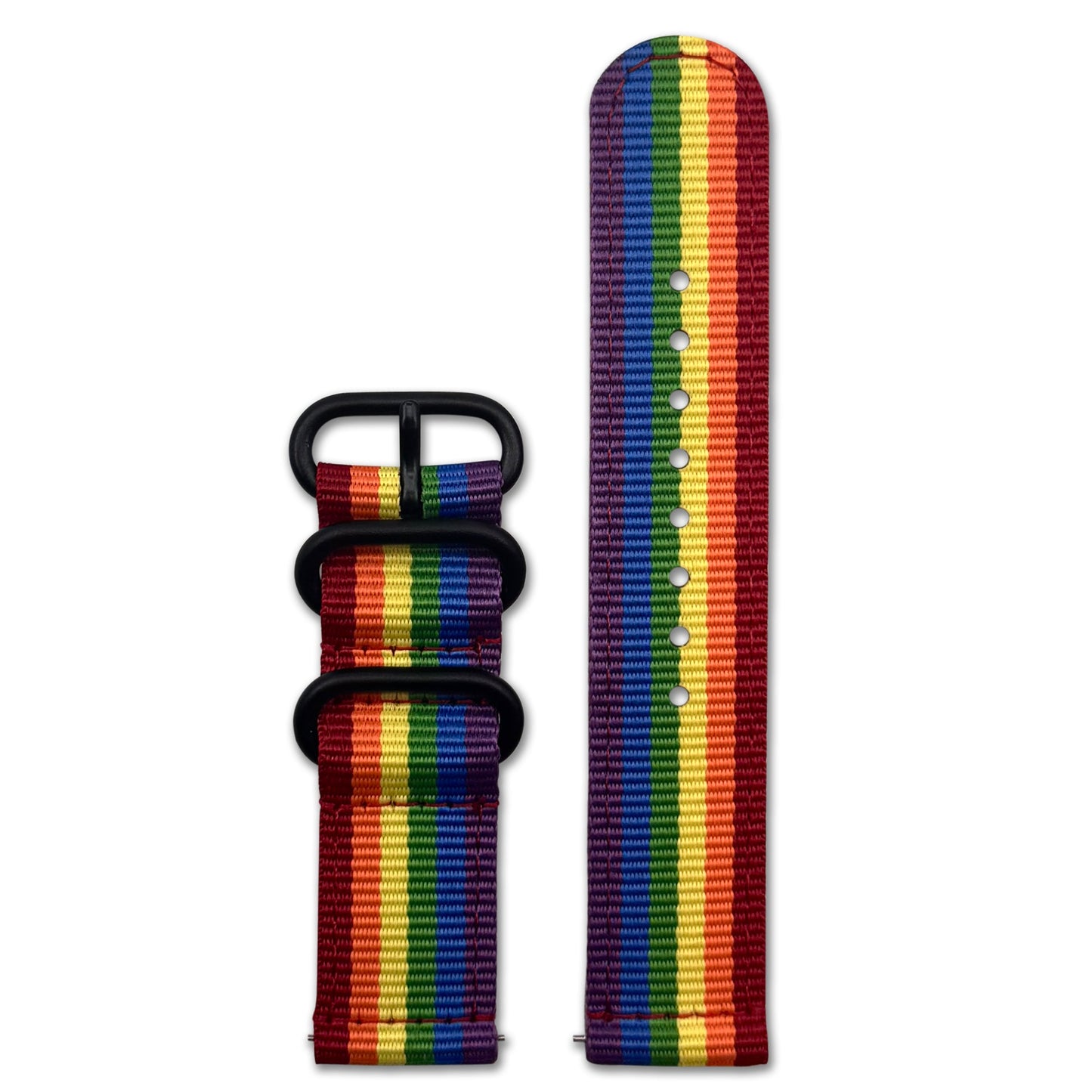 Quick Release Watch Band | 3-Ring | Nylon | Two-Piece | Connection | PVD Hardware