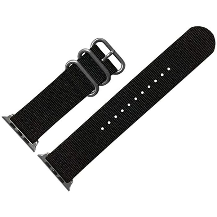 Black-Ops Two Piece Ballistic Nylon Watch Band | Apple Watch | Silver Hardware