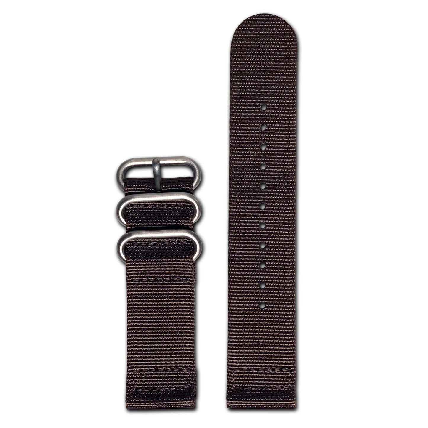 Chocolate Brown Z3™ Two-Piece Ballistic Nylon Watch Strap w/ Brushed SS Hardware