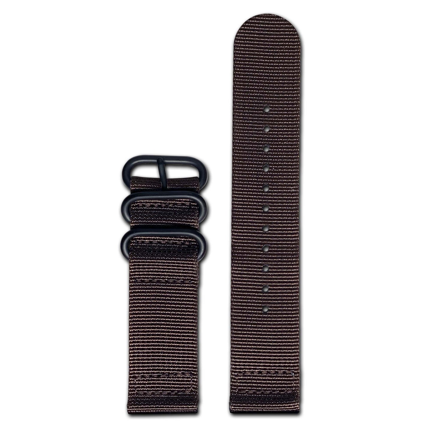 Chocolate Brown Z3™ Two-Piece Ballistic Nylon Watch Strap w/ PVD Hardware