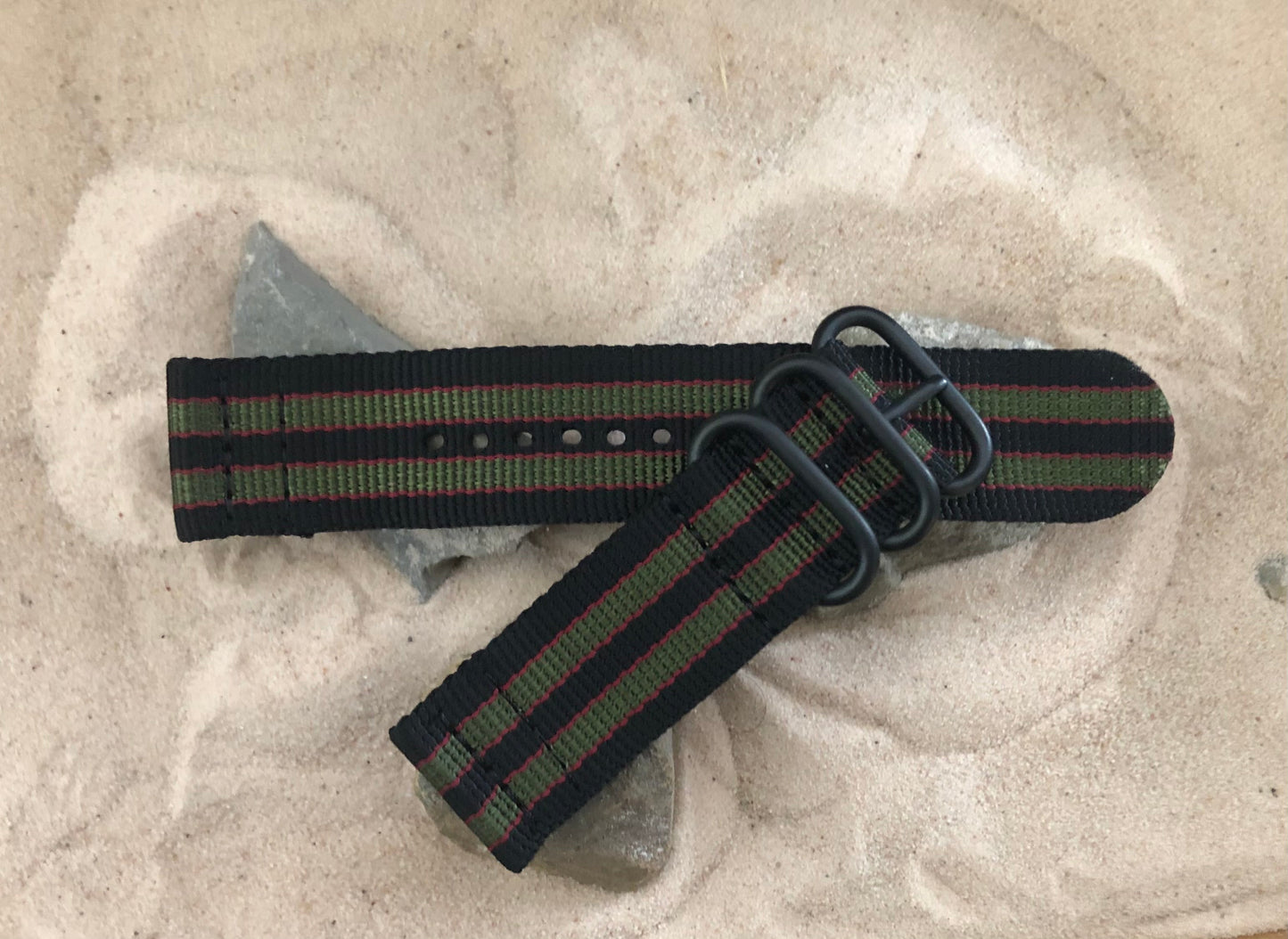 MI6 Bond Z3™ | Black & Olive & Red | Two-Piece | Nylon | PVD Hardware