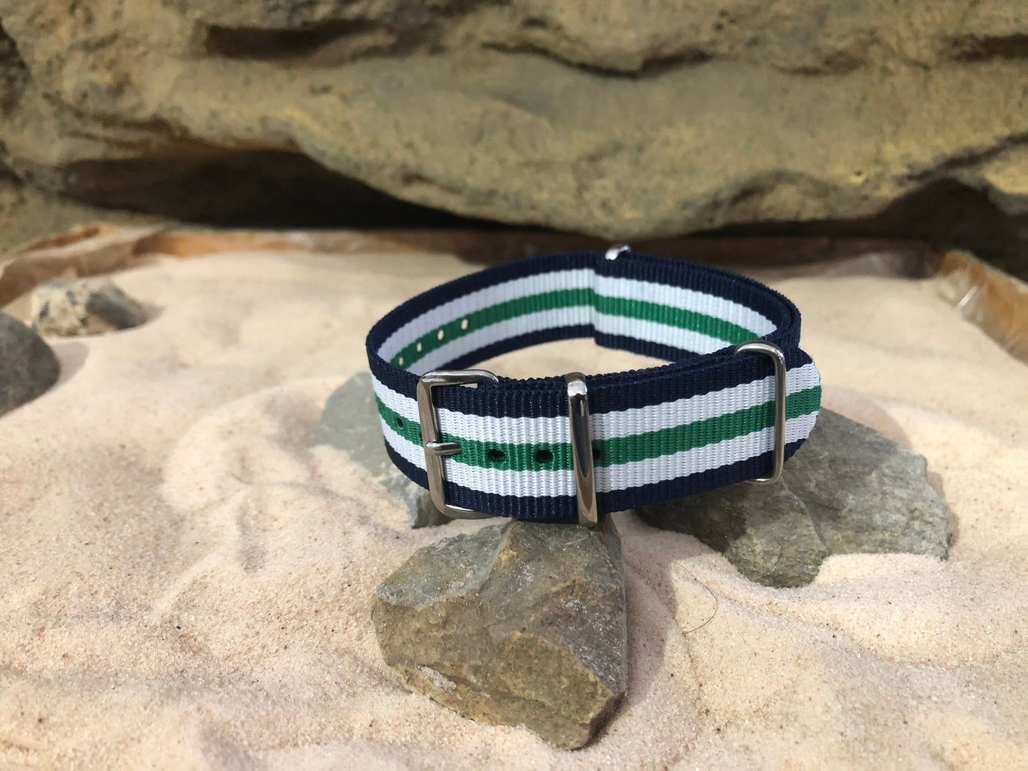 Aurora II | Navy & White & Green | One-Piece | Nylon | Polished Hardware