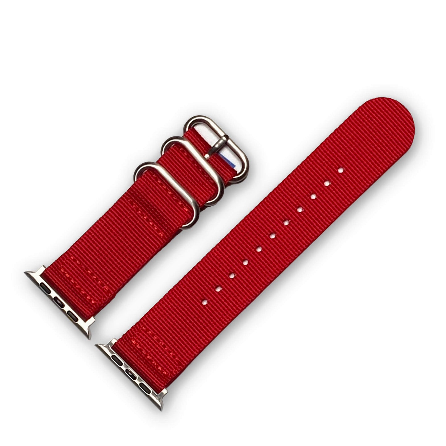 O-Negative Two Piece Ballistic Nylon Watch Band | Compatible with Apple Watch | Silver Hardware