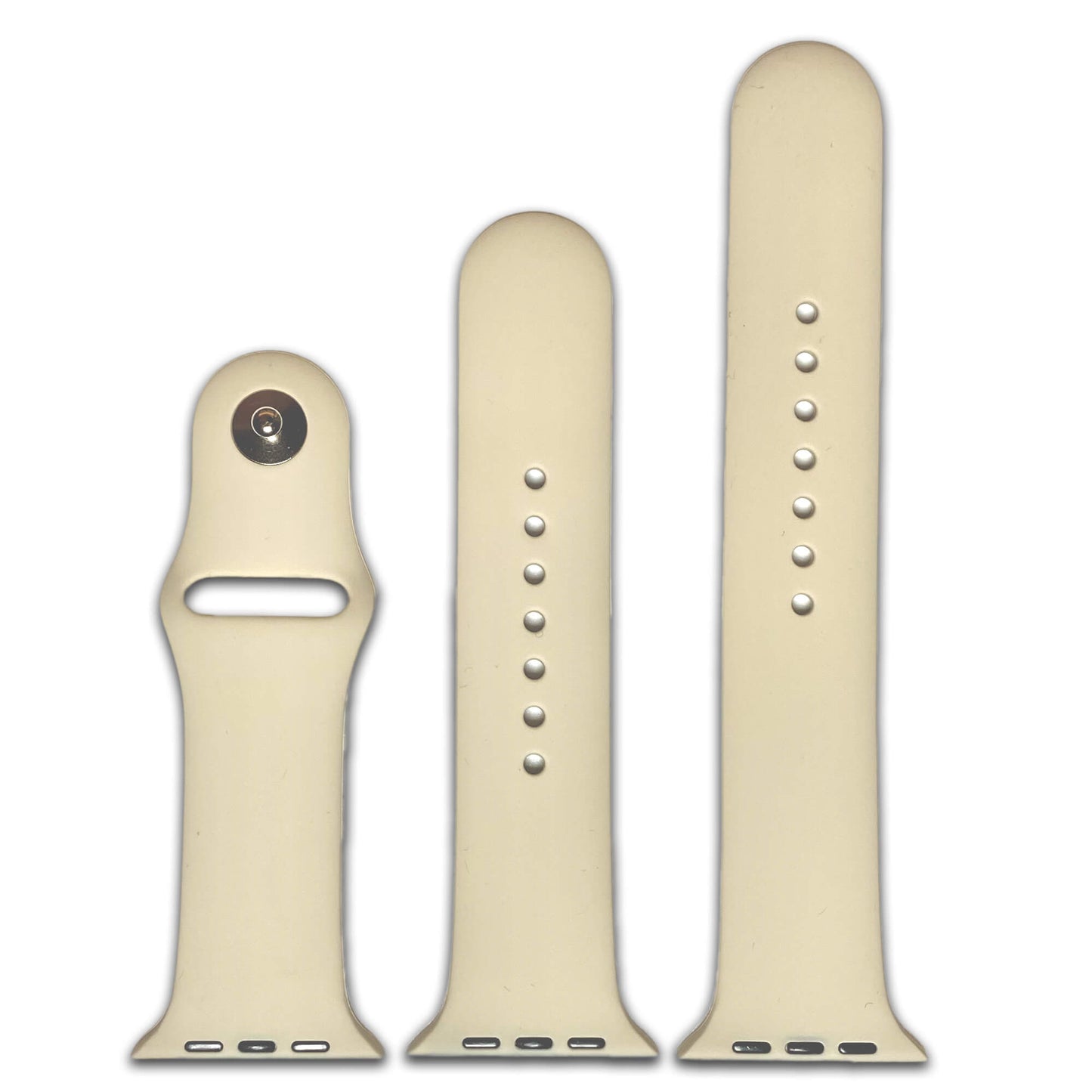 Beige Two Piece Silicone Apple Watch Band