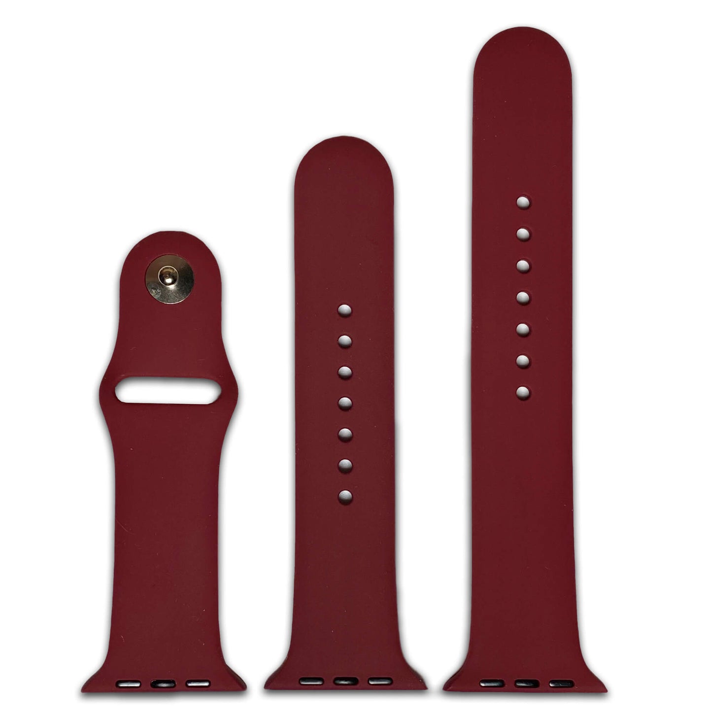 Burgundy Two Piece Silicone Apple Watch Band
