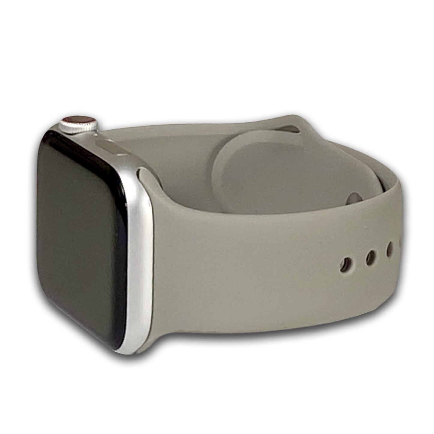 Grey Two Piece Silicone Apple Watch Band