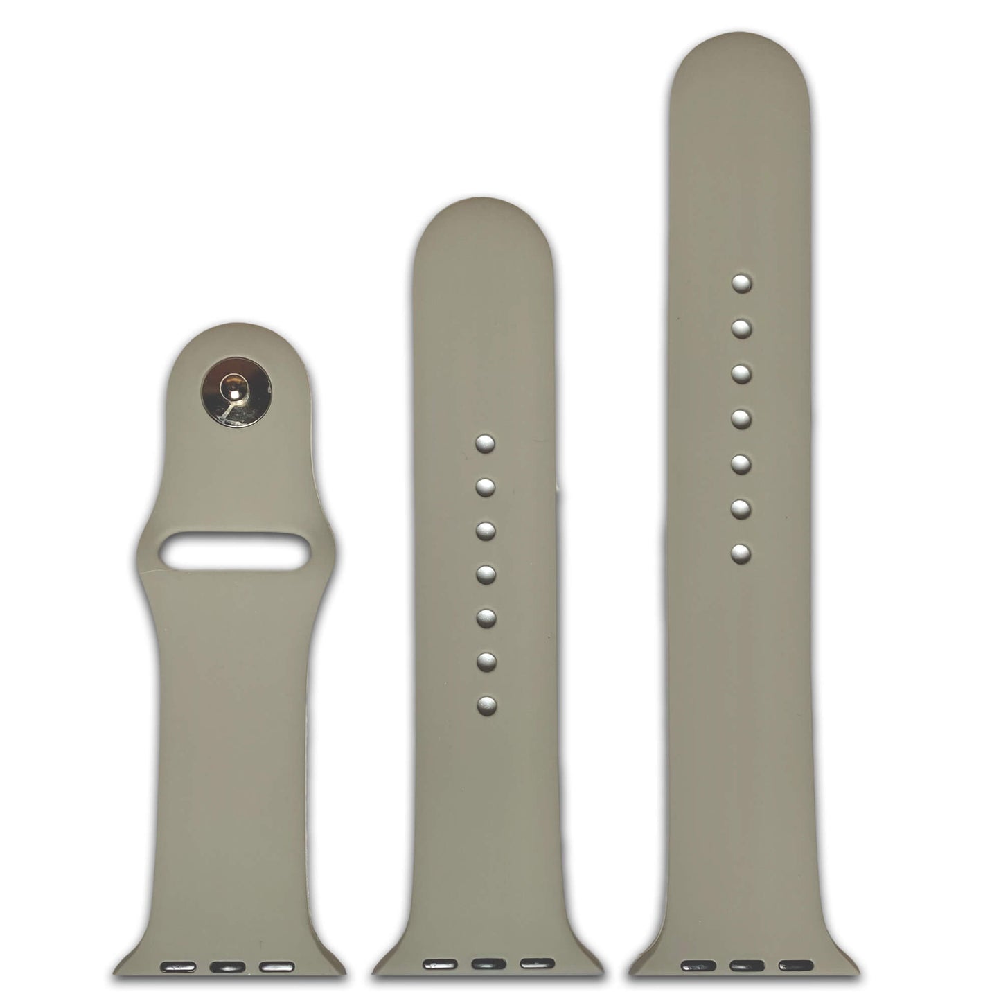 Grey Two Piece Silicone Apple Watch Band