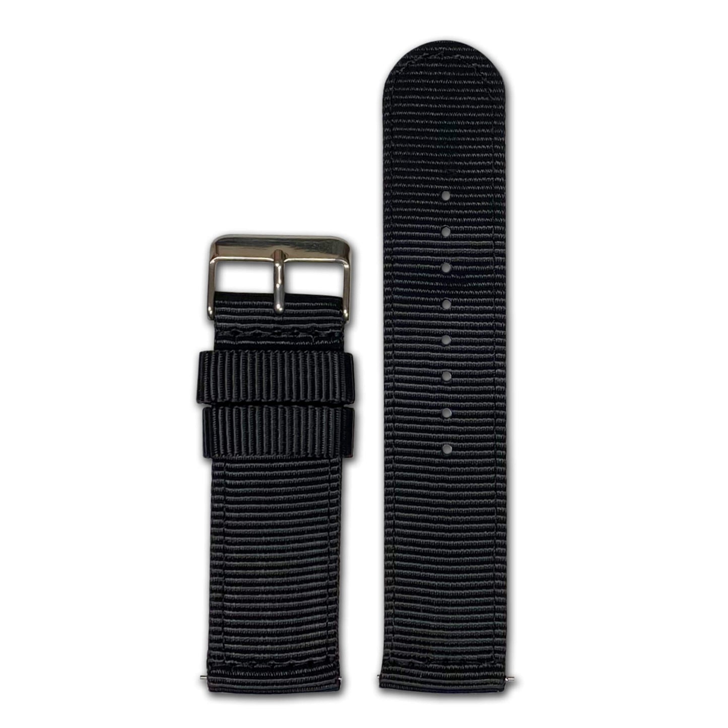 Black Quick Release Two Piece Nylon Watch Band