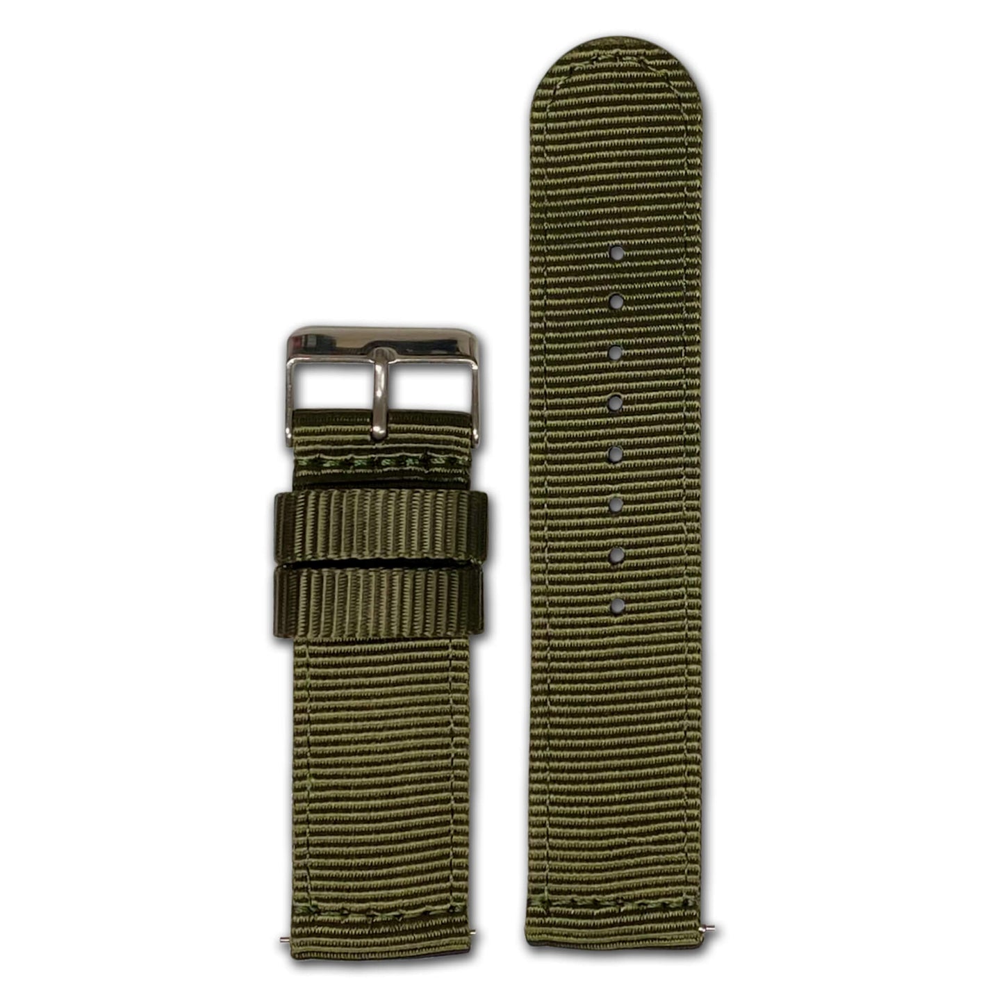 Olive Quick Release Two Piece Nylon Watch Band
