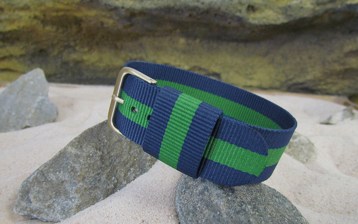 Aurora RAF Military Style Watch Strap w/ Brushed Gold Hardware 20mm (FK)