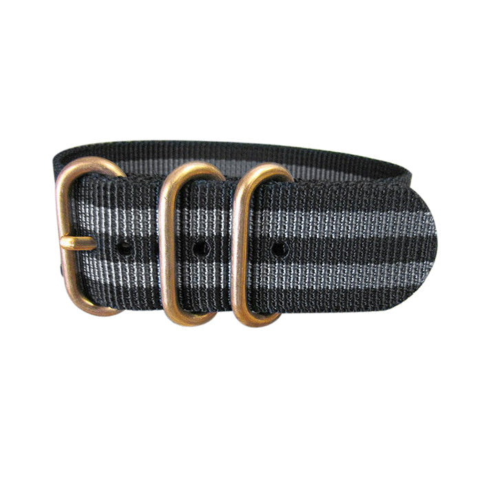 Black-Ops II Z3™ Black Gray Nylon Bronze Nato Strap Co