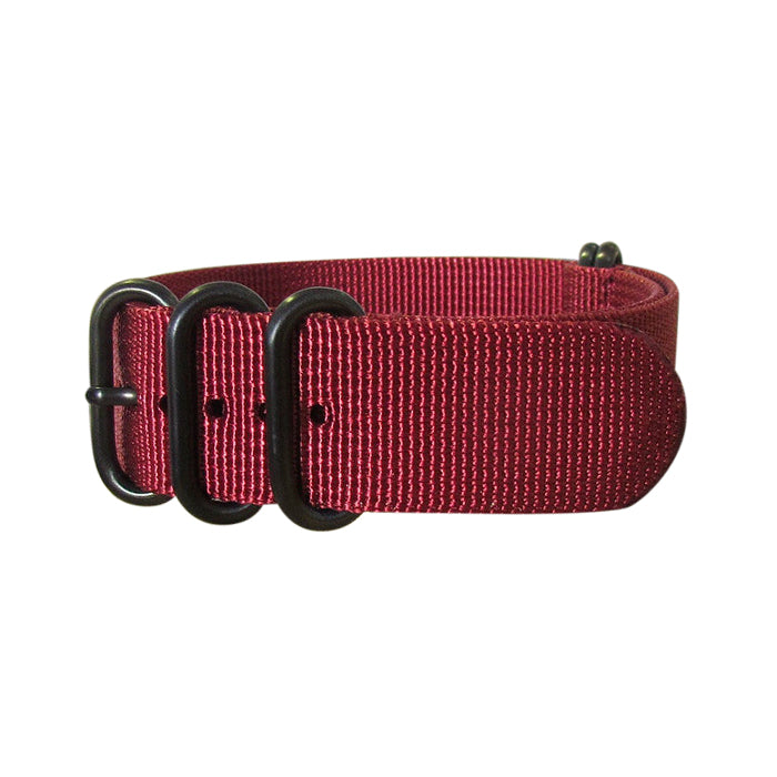 Burgundy XII Z5™ Ballistic Nylon Watch Strap w/ PVD Hardware