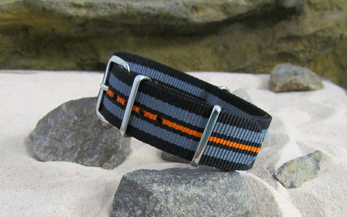 Shockwave | Black & Gray & Orange | One-Piece | Nylon | Polished Hardware
