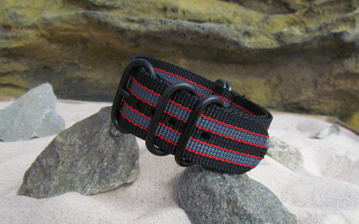 MI6 Bond II Z5™ | Black & Grey & Red | One-Piece | Nylon | PVD Hardware