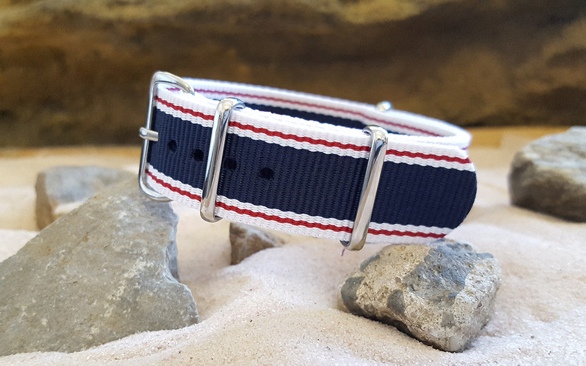 Nautical | Navy & White & Red | One-Piece | Nylon | Polished Hardware