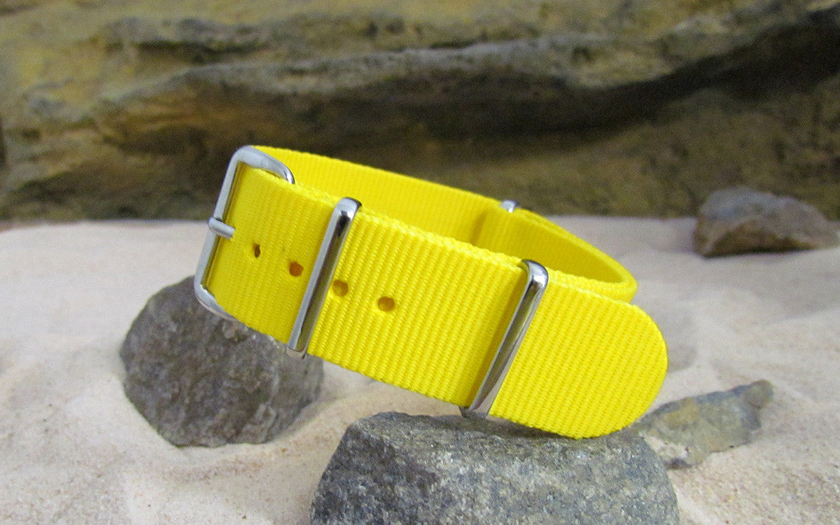 Sunburst Ballistic Nylon Watch Strap w/ Polished Hardware