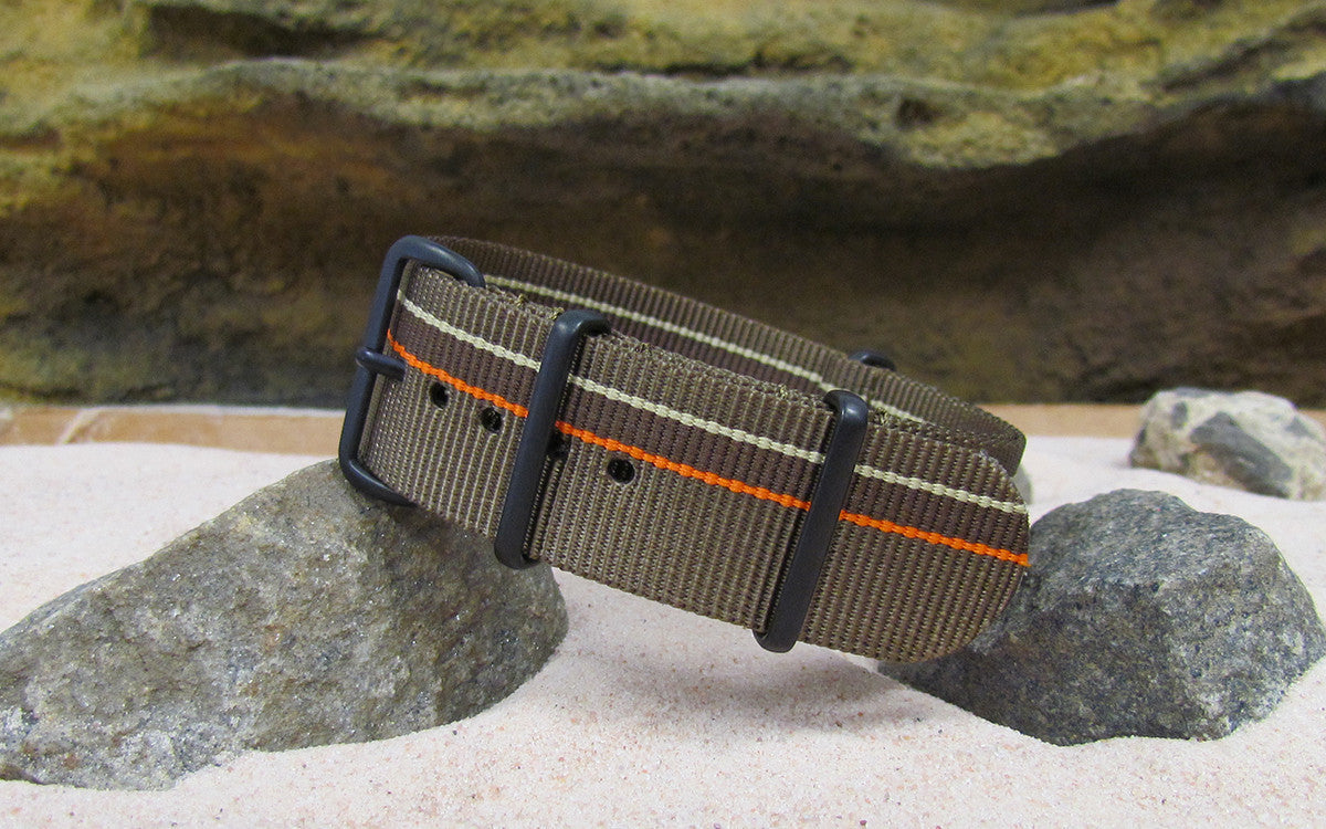 Watchuseek F71 | Brown & Tan & Orange | One-Piece | Nylon | PVD Hardware