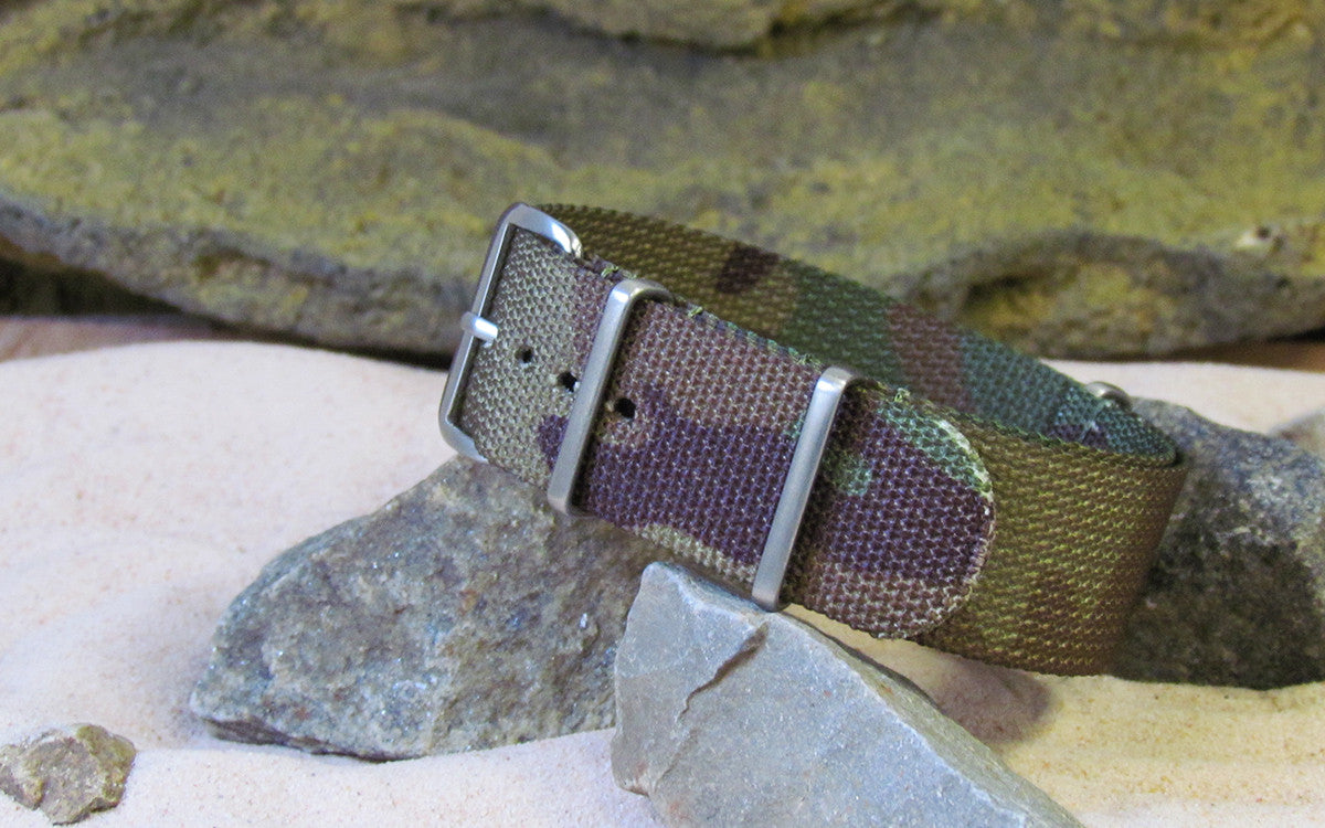 Col. Braddock Ballistic Nylon Watch Strap w/ Brushed Hardware 18mm