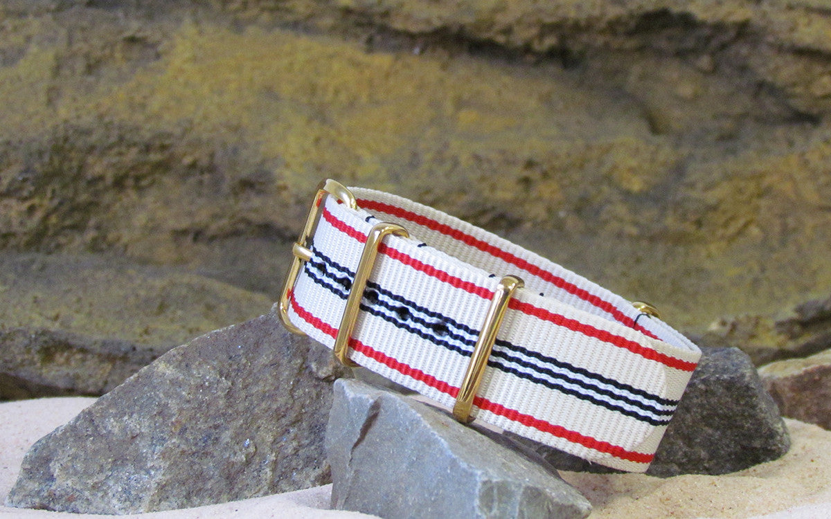 Colonial | White & Red & Navy | One-Piece | Nylon | Gold Hardware