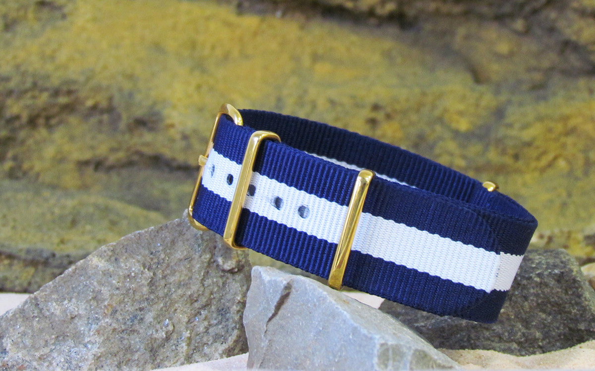 Gentleman | Navy & White | One-Piece | Nylon | Gold Hardware
