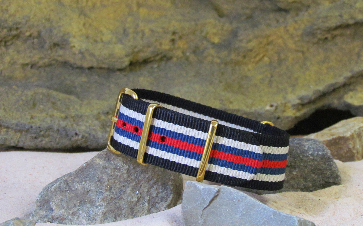 H3rrington | Black & White & Blue & Red | One-Piece | Nylon | Gold Hardware