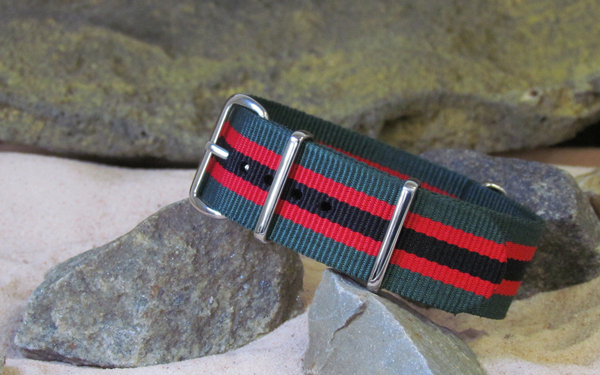 Lumberjack | Dark Green & Red & Black | One-Piece | Nylon | Polished Hardware