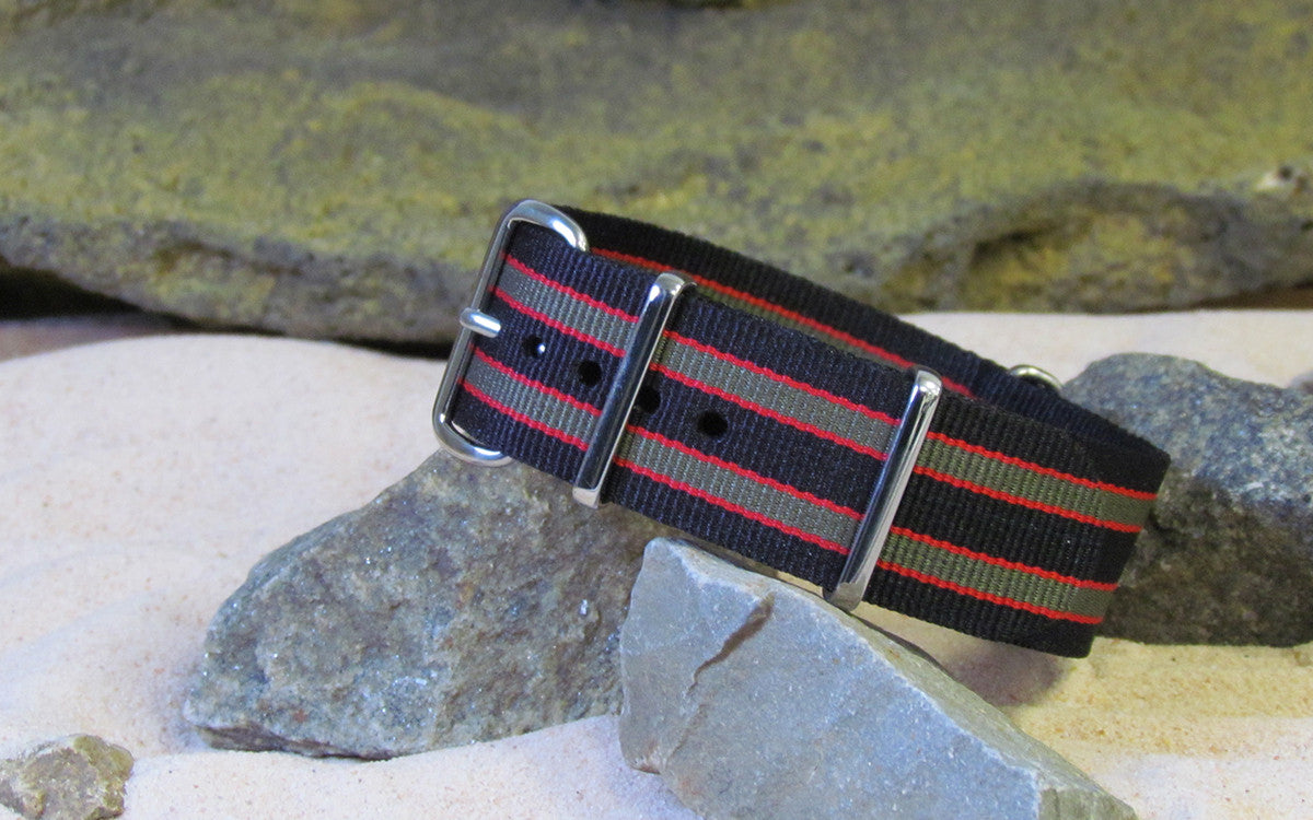 MI6 Bond III Ballistic Nylon Watch Strap w/ Polished Hardware