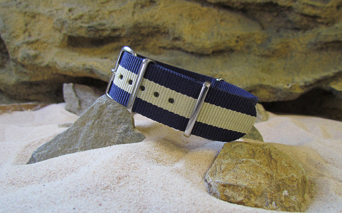 Oasis | Navy & Cream | One-Piece | Nylon | Polished Hardware