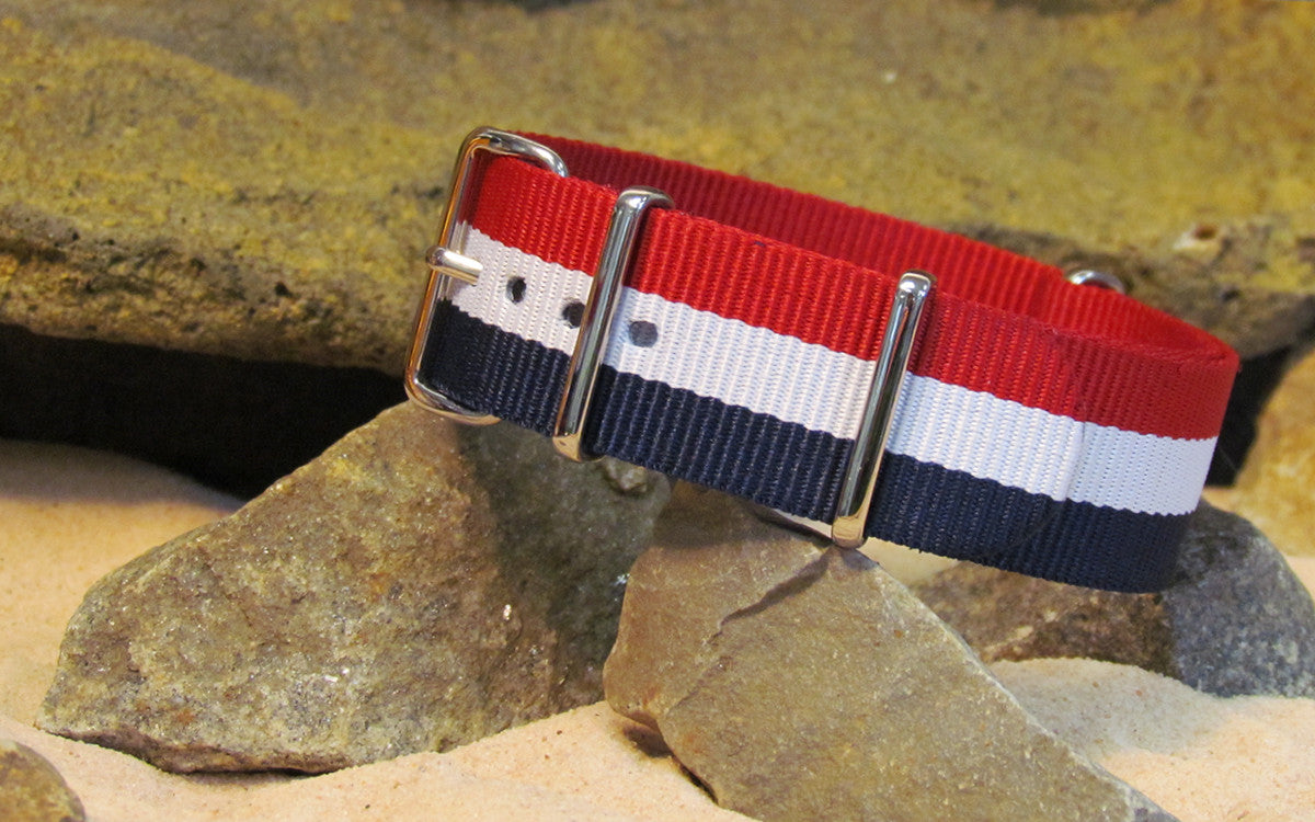 Patriot | Red & White & Blue | One-Piece | Nylon | Polished Hardware