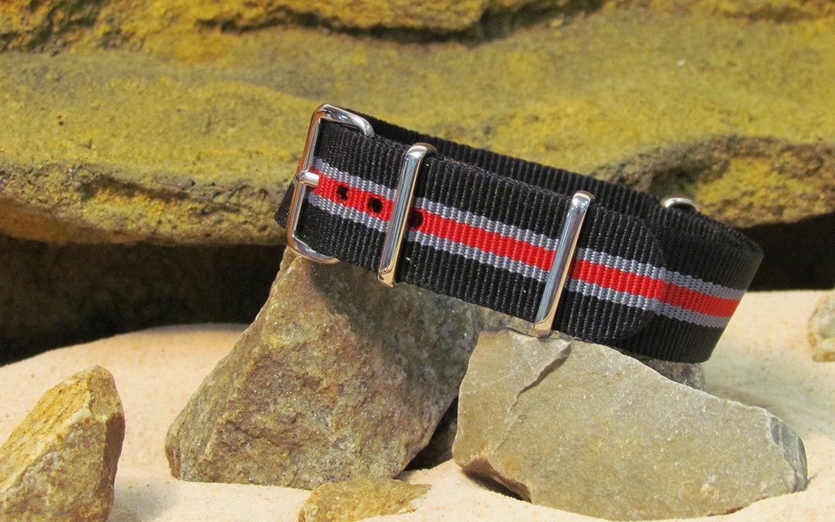 Raptor | Black & Gray & Red | One-Piece | Nylon | Polished Hardware