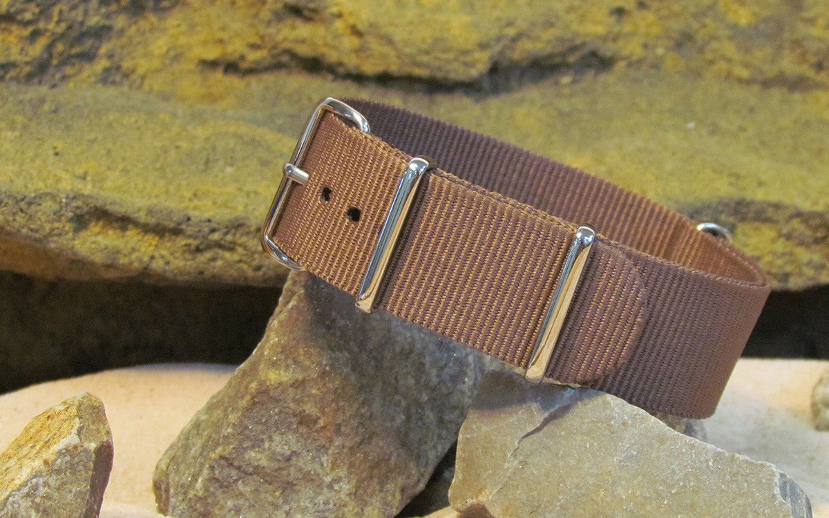 Woodland Ballistic Nylon Watch Strap w/ Polished Hardware