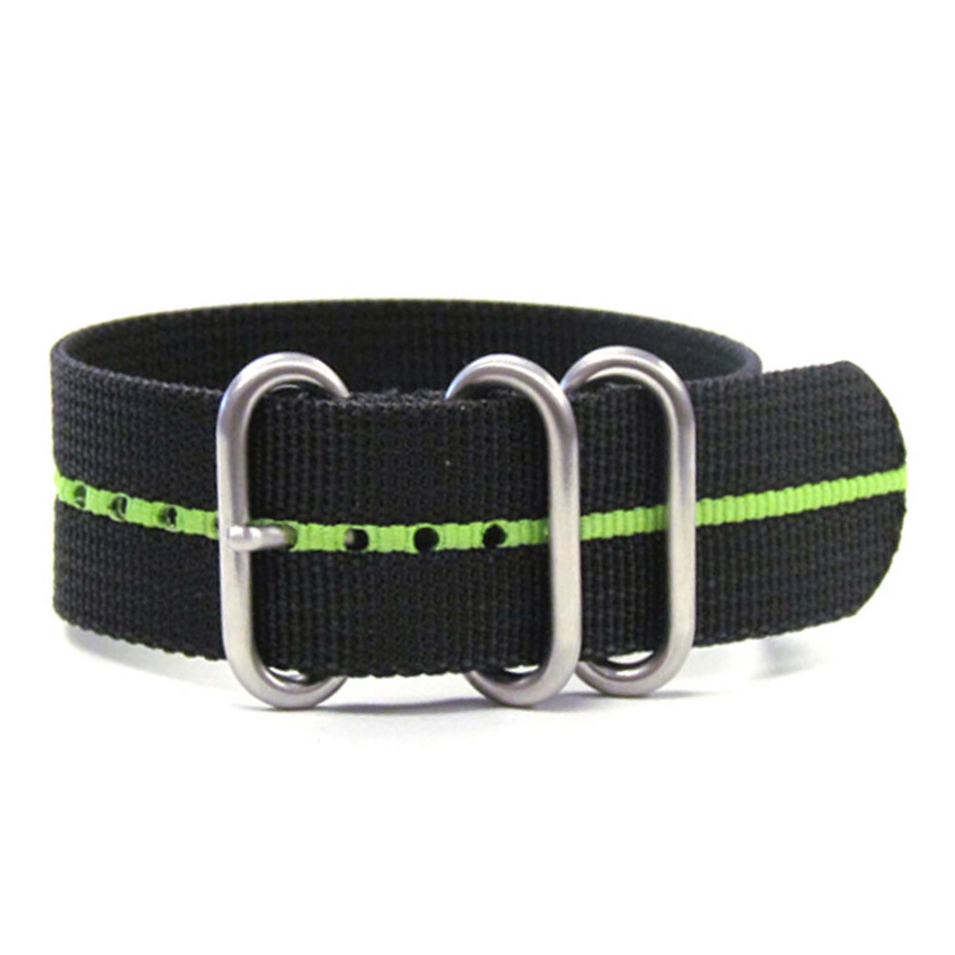 Black-Striped Z3™ | One-Piece | Nylon | Green Stripe | Brushed Hardware