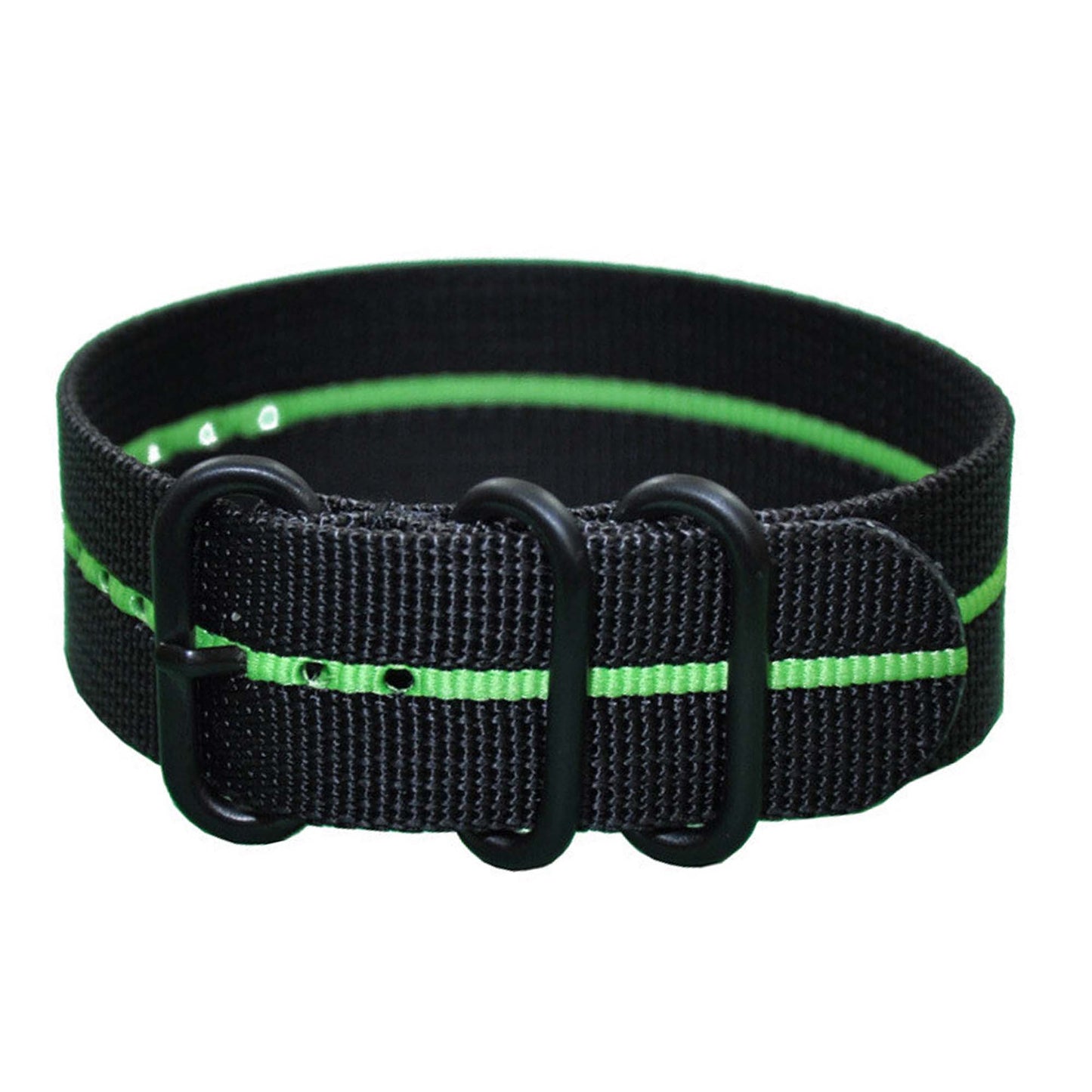 Black-Striped Z3™ | One-Piece | Nylon | Green Stripe | PVD Hardware