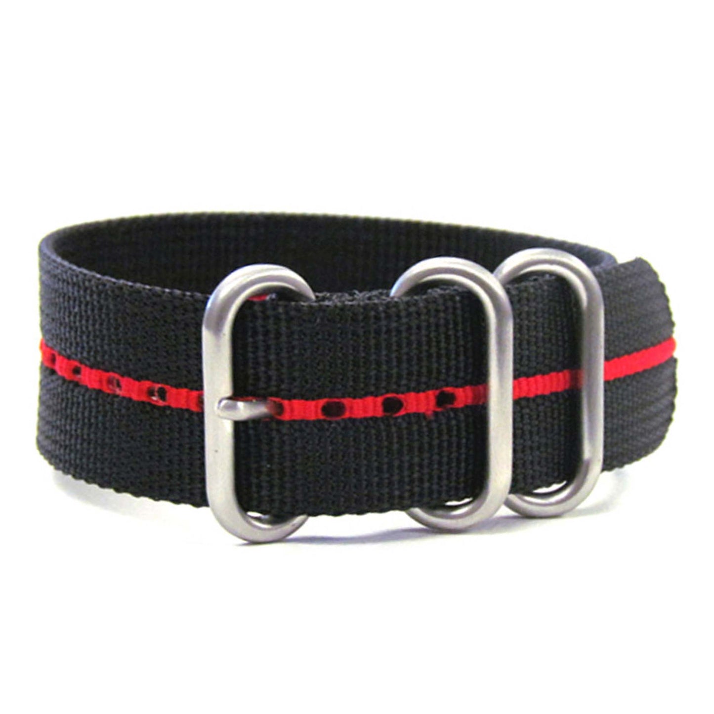 Black-Striped Z3™ | One-Piece | Nylon | Red Stripe | Brushed Hardware