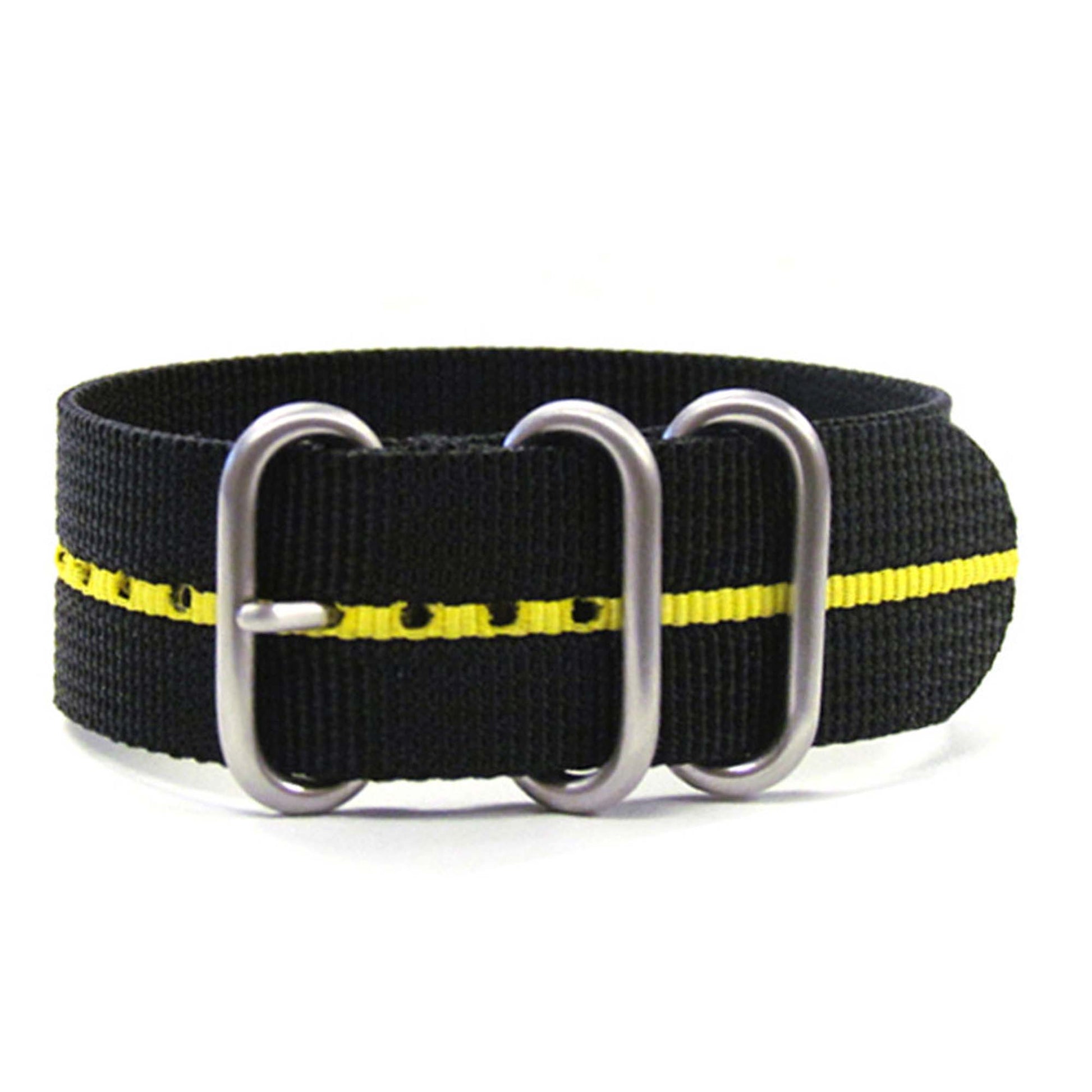 Black-Striped Z3™ | One-Piece | Nylon | Yellow Stripe | Brushed Hardware