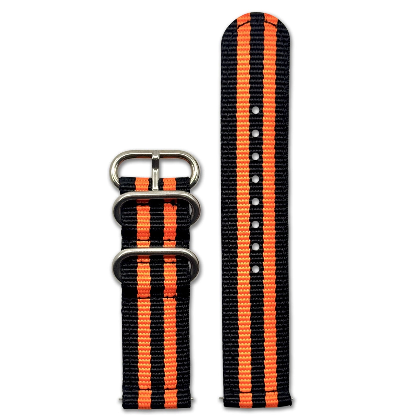 Quick Release Watch Band | 3-Ring | Nylon | Two-Piece | Hellfire | Brushed Hardware