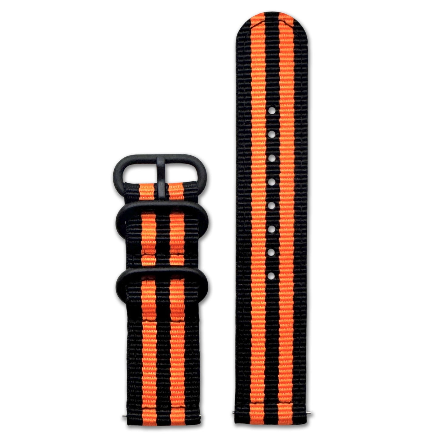 Quick Release Watch Band | 3-Ring | Nylon | Two-Piece | Hellfire | PVD Hardware