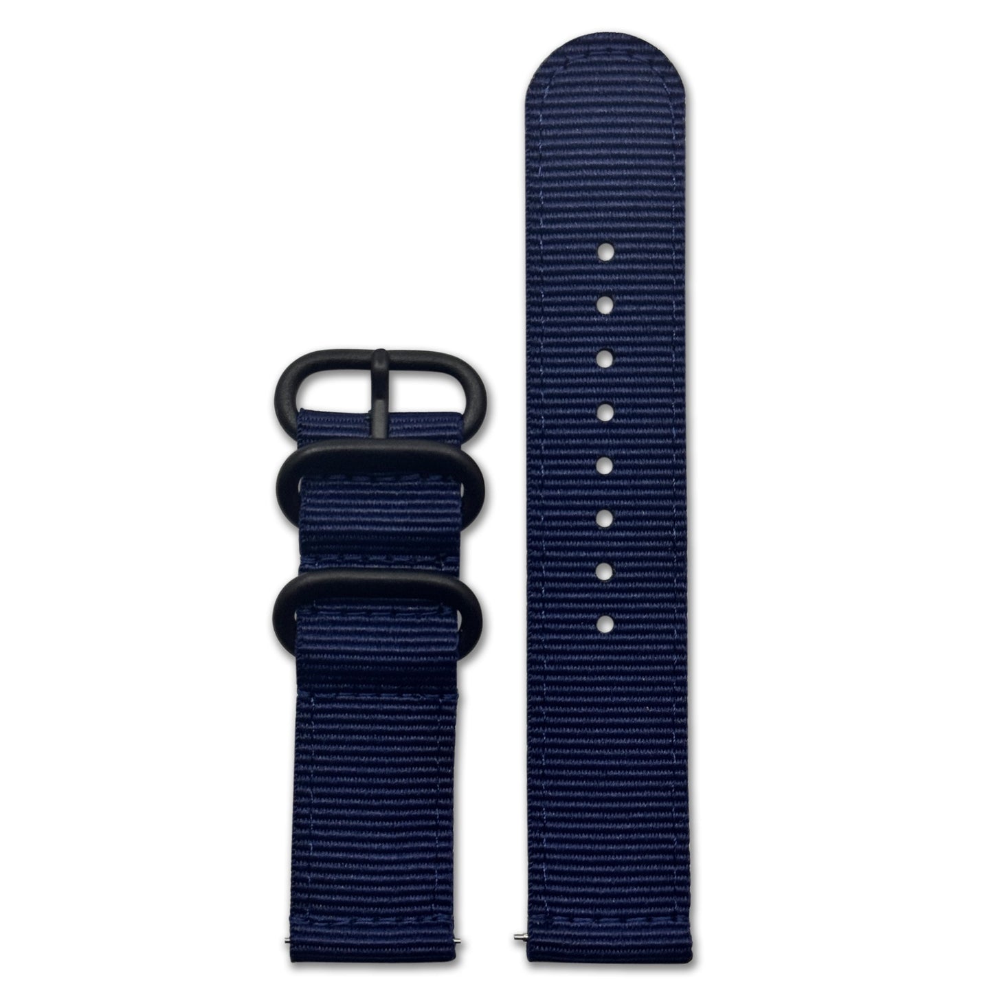 Quick Release Watch Band | 3-Ring | Nylon | Two-Piece | Pacific Blue | PVD Hardware