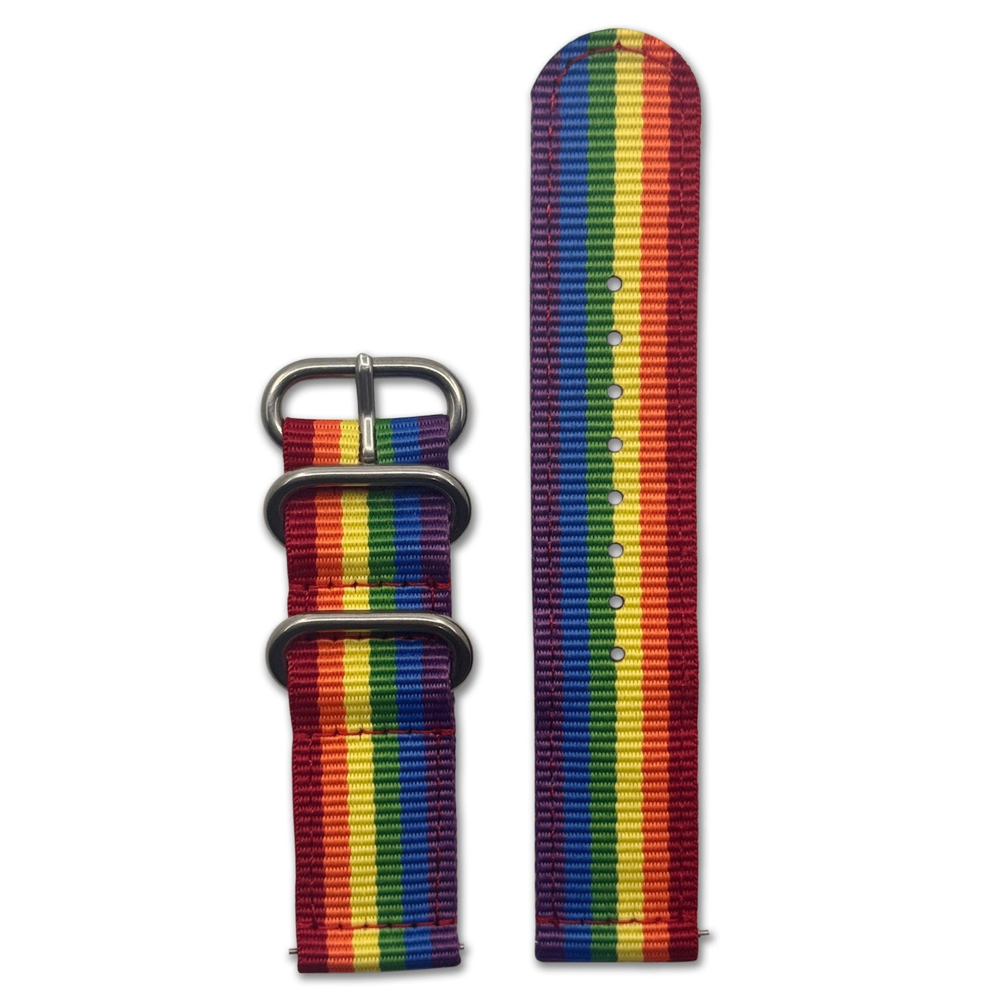 Quick Release Watch Band | 3-Ring | Nylon | Two-Piece | Connection | Brushed Hardware