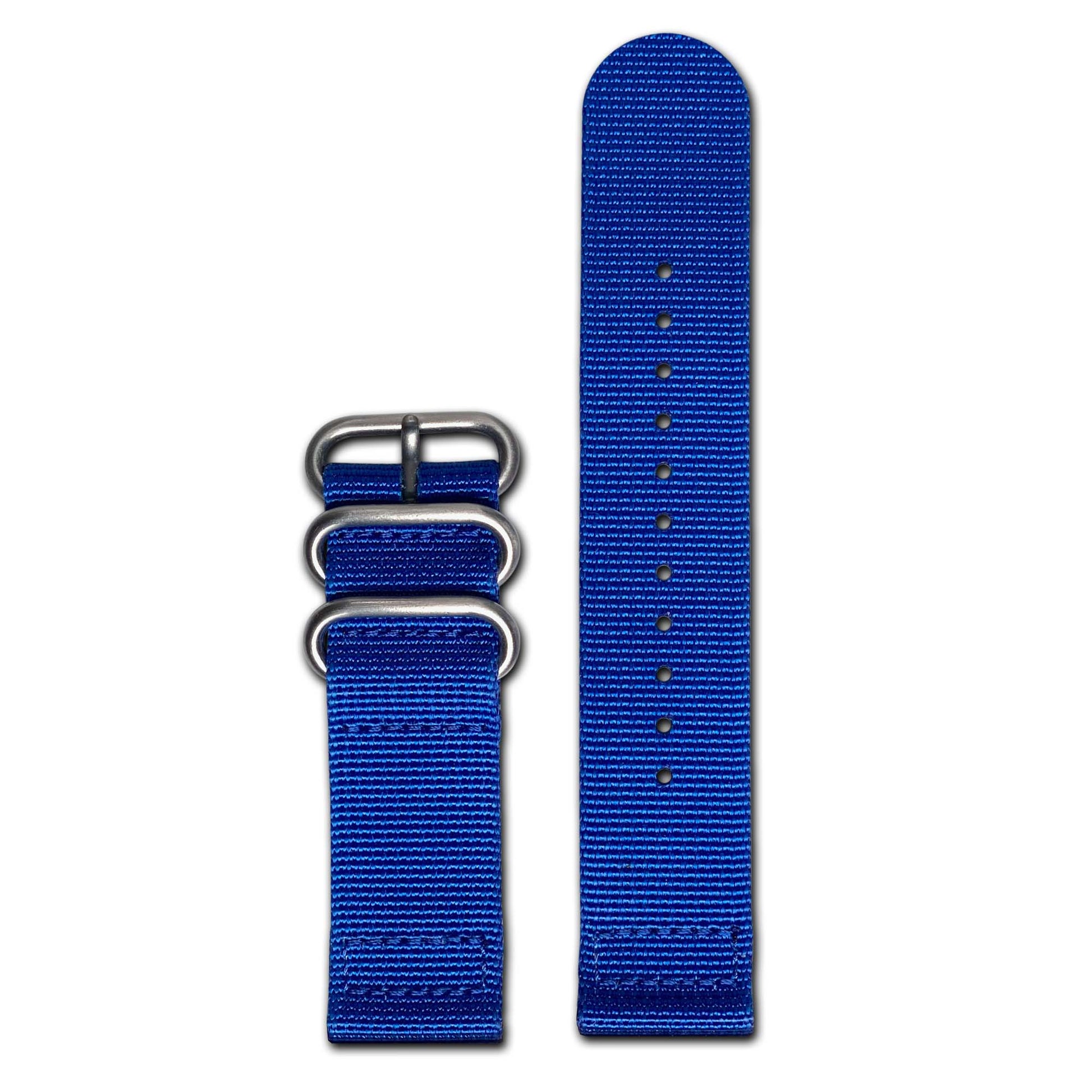 Traditional Blue Z3™ Two-Piece Ballistic Nylon Watch Strap w/ Brushed SS Hardware