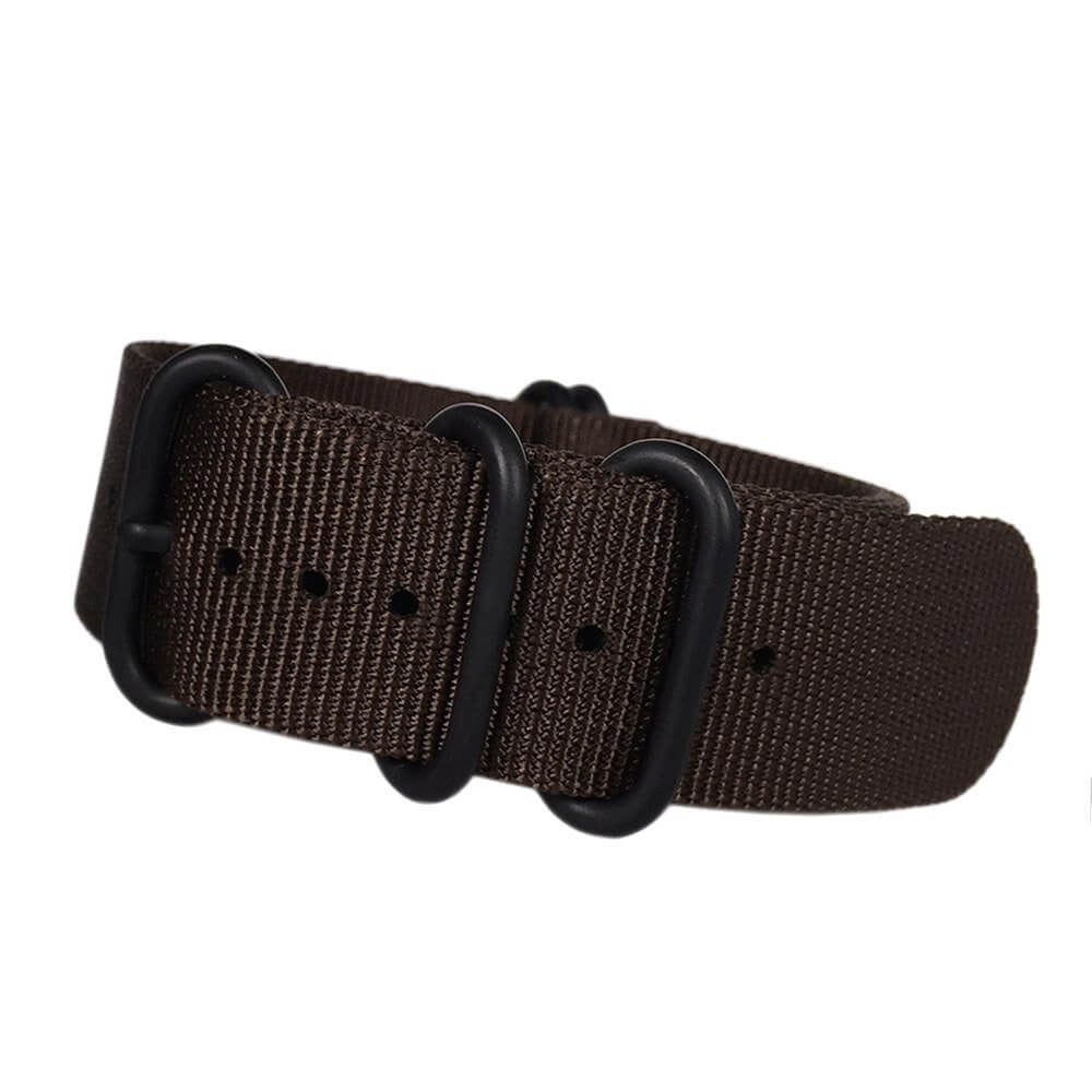 Chocolate Brown Z5™ Ballistic Nylon Watch Strap w/ PVD Hardware