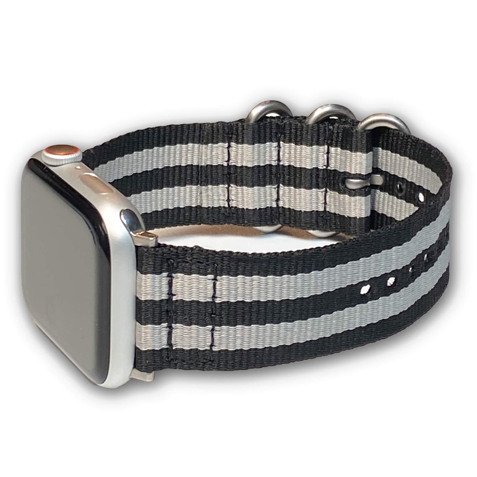 Apple Watch Classic Bond Z3™ Black Gray Nylon Nato Strap