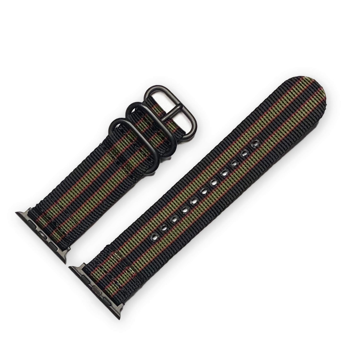 MI6 Bond Two Piece Ballistic Nylon Watch Band | Compatible with Apple Watch | PVD Hardware