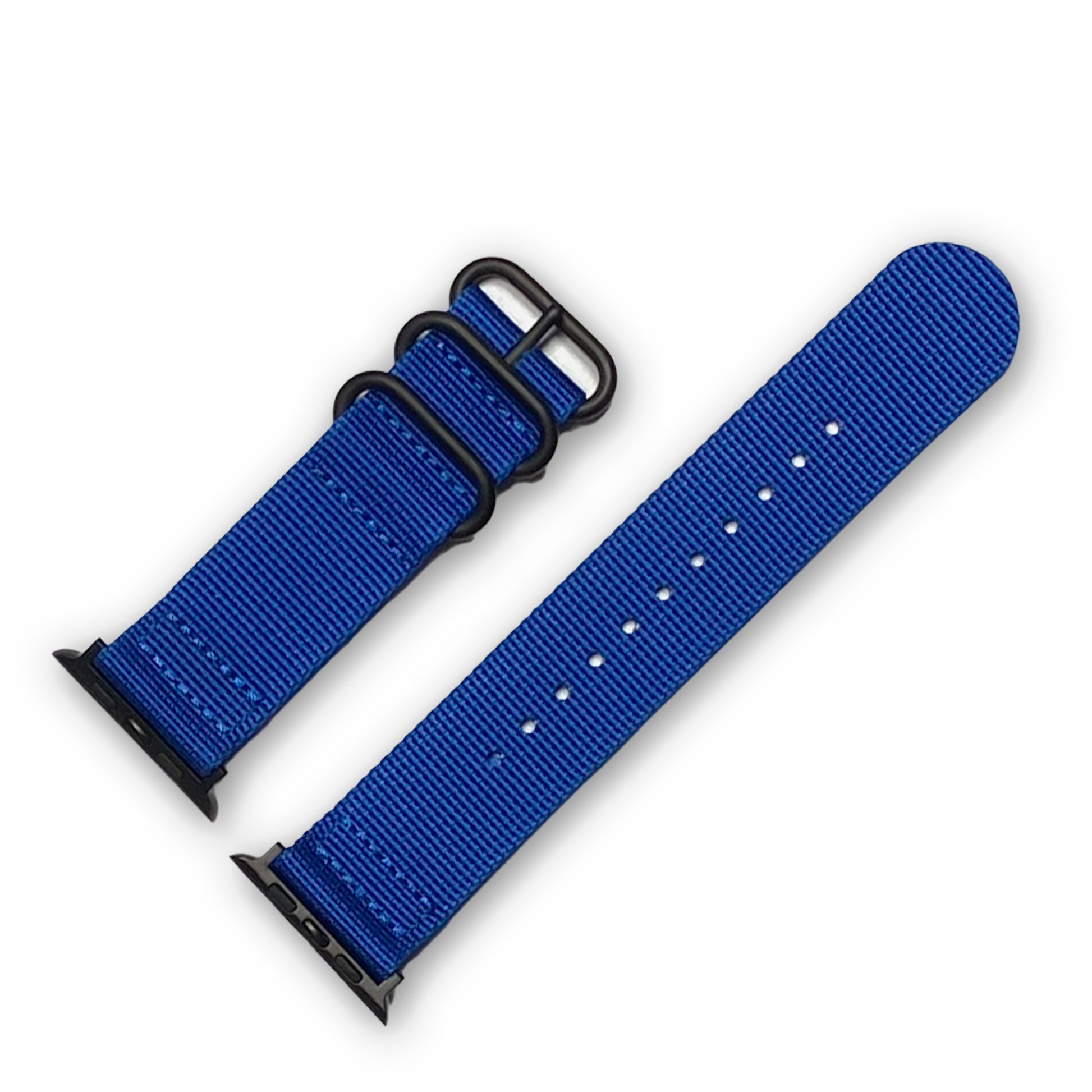 Traditional Blue Two Piece Ballistic Nylon Watch Band | Compatible with Apple Watch | PVD Hardware