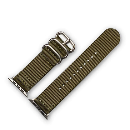 Brigade Two Piece Ballistic Nylon Watch Band | Compatible with Apple Watch | Silver Hardware