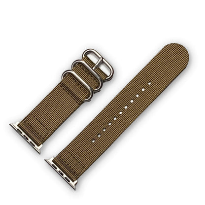 Cadet Two Piece Ballistic Nylon Watch Band | Compatible with Apple Watch | Silver Hardware