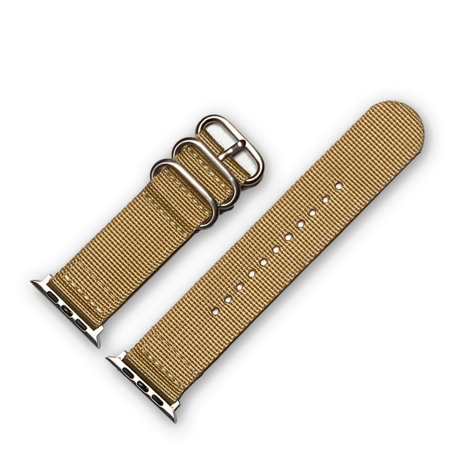Desert Dweller Two Piece Ballistic Nylon Watch Band | Compatible with Apple Watch | Silver Hardware