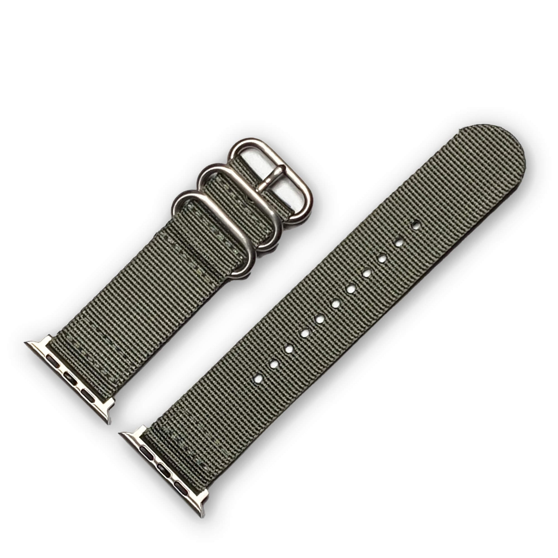 Destroyer Two Piece Ballistic Nylon Watch Band | Compatible with Apple Watch | Silver Hardware